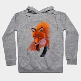 Fox Ink Illustration - Beautiful Fluffy Animal - Nature Forest Hoodie